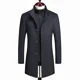 thumbnail image 4 of Abrigo de invierno de comercio exterior para hombre, abrigo de longitud media, chaleco desmontable con cuello doble, 4 of 5