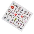thumbnail image 1 of Nail Decals Tattoo Sticker Manicure Fashion Water Transfer Caricature Heart Flower Design Workhe, 1 of 9