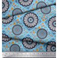 thumbnail image 2 of Soimoi Velvet Fabric Floral Mandala Printed Fabric 1 Yard 58 Inch Wide, 2 of 3