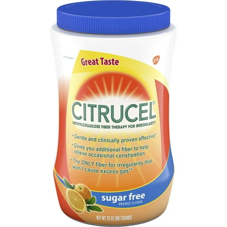 Citrucel Powder Sugar-Free Orange-Flavor Fiber Therapy for Occasional Constipation Relief, 32 ounce