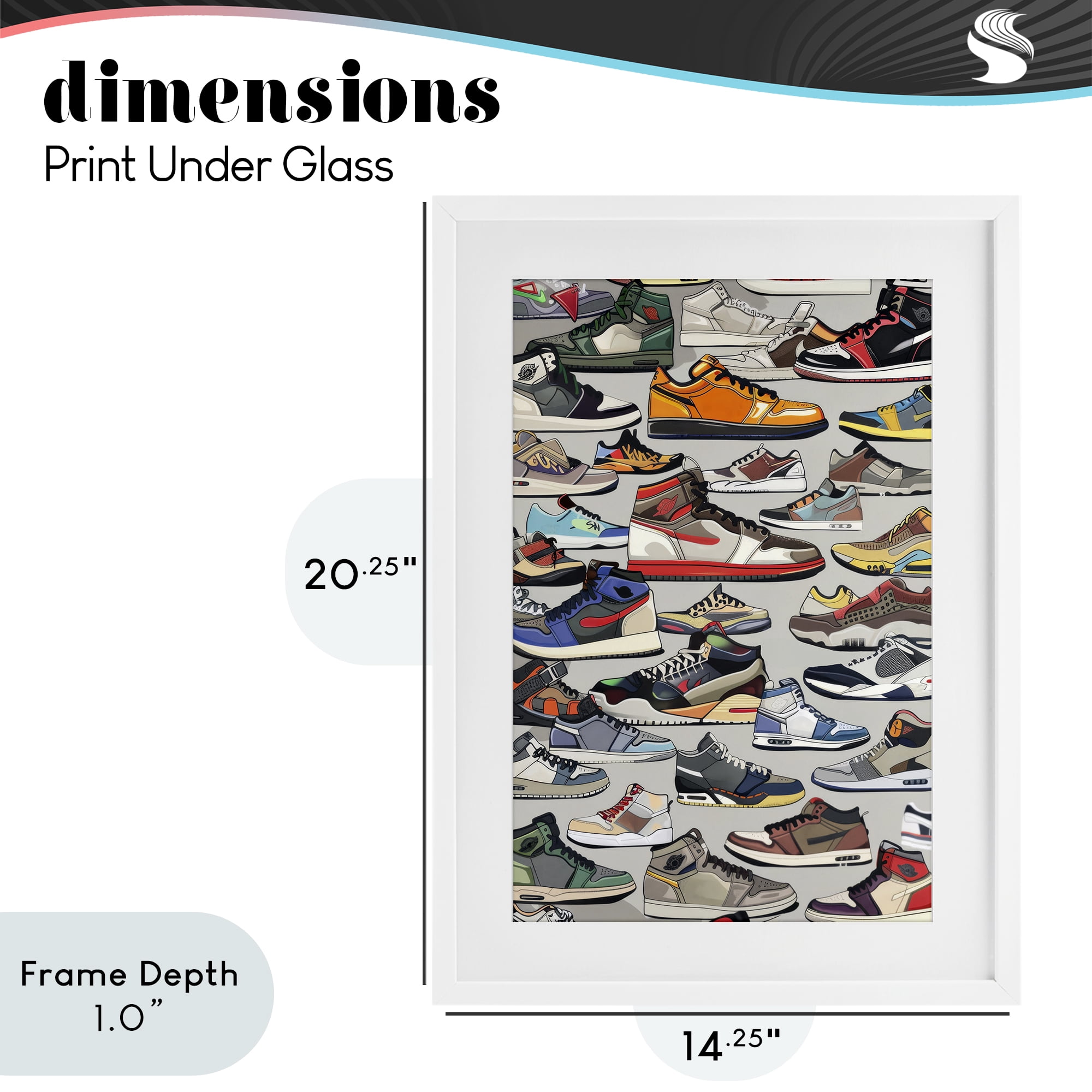 Stupell Industries Shoe Time Urban Styles White Framed Print Under Glass, design by Ray Powers