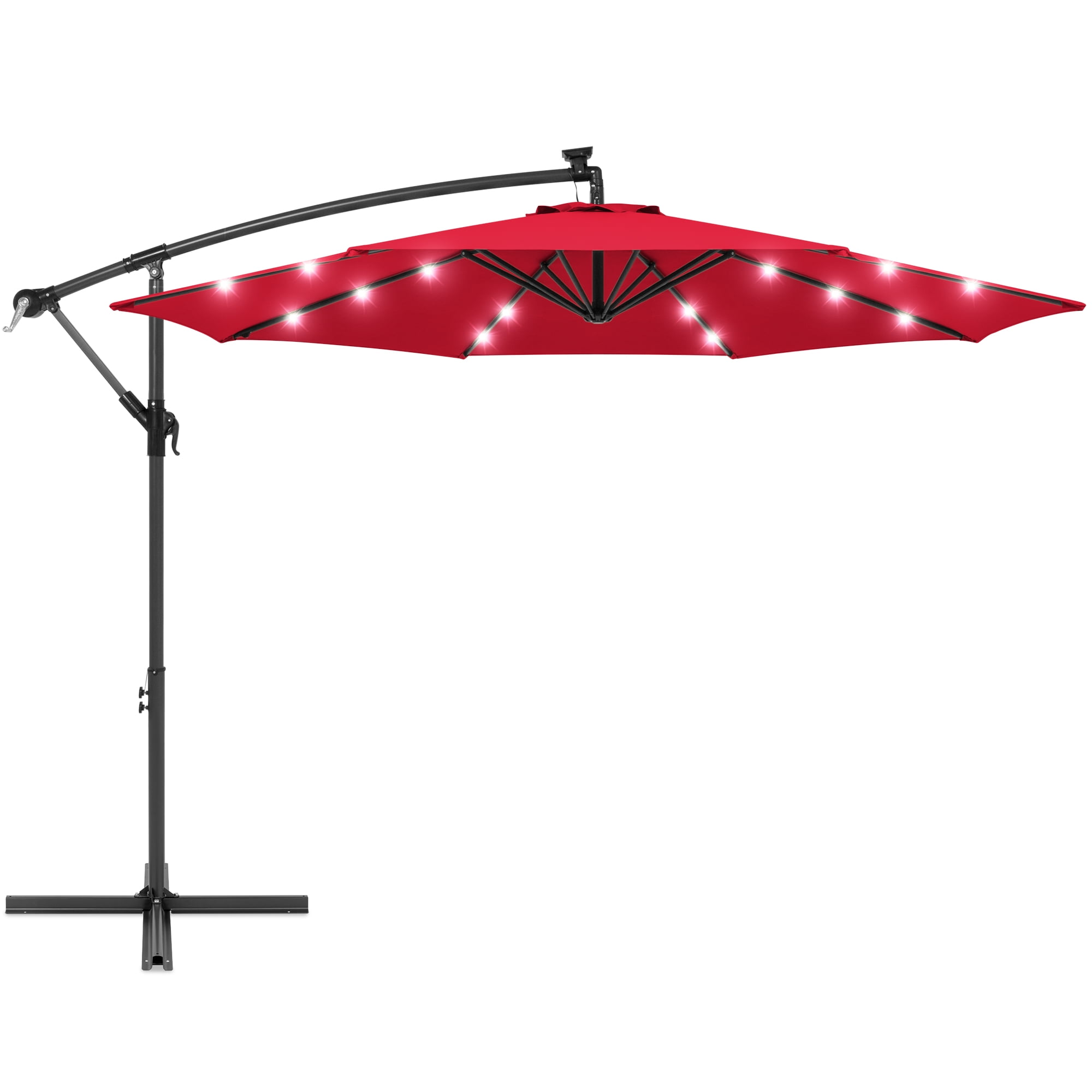 best choice products 10ft solar led patio offset umbrella