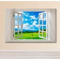 thumbnail image 3 of Glimpse into Blue Sky and Green Grass Land Out of Open Window Canvas Wall Art Stretched Canvas Prints | Giclee Printing Ready to Hang - 24" x 36", 3 of 4