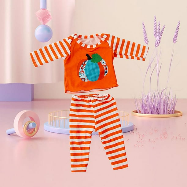 Ropa de muñeca hecha a mano, trajes de varios estilos, trajes de dos piezas, conjunto de pantalones largos para niñas de 18 pulgadas, accesorios para Calabaza Rayada
