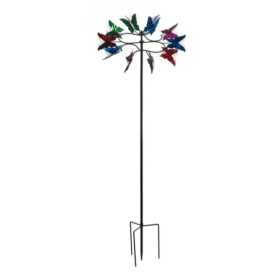 Evergreen 78"H Butterfly Wind Spinner, 26.5'' x 26.5'' x 78'' inches.