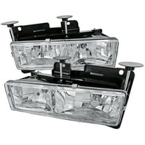 Crystal Clear Headlights (Chrome Housing/Clear Lens) Made for and Compatible with 1988-1998 Chevrolet C/K C10/Tahoe/Suburban/Silverado GMC Sierra/Yukon/Suburban