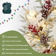thumbnail image 3 of GarveeHome 24" Pre-Lit Christmas Wreath with Red Bow, 20 LED Lights & 8 Modes, Battery Operated, Artificial Pine Decor for Door, Fireplace, Window, Porch, 3 of 7