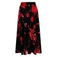 thumbnail image 5 of WFJCJPAF 2024 New Halloween Clearance! Skirt for Women Plus Size Clearance Aline,Women's Casual Flowers Printed A-line Elastic Waist Skirt - Red L, 5 of 6