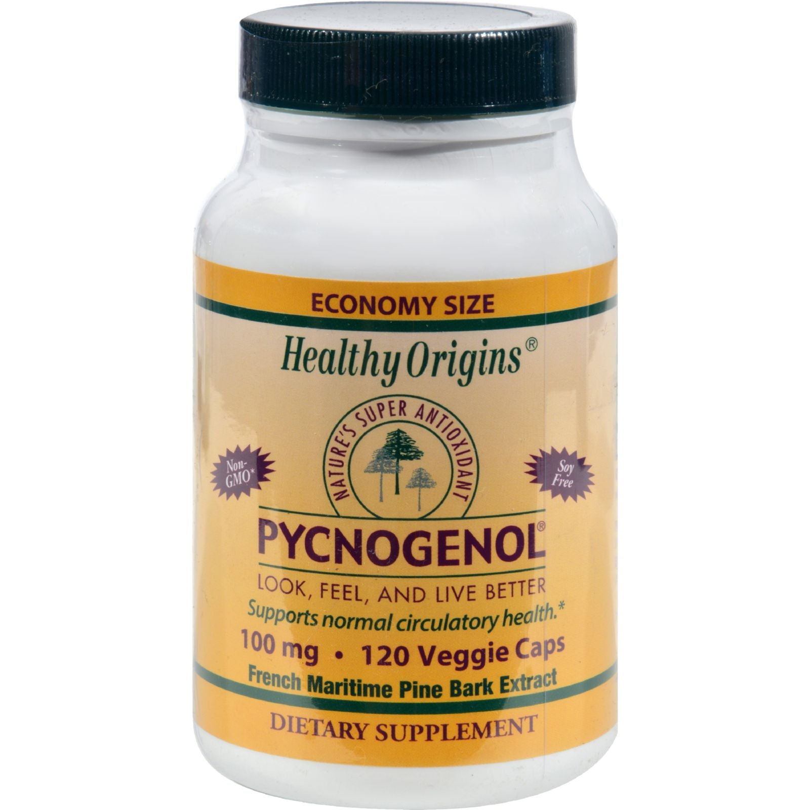 Healthy Origins Pycnogenol Vegetarian Capsules, 100 Mg, 120 Ct