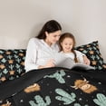 thumbnail image 4 of Erosebridal Cute Highland Cow Full Size Comforter Sets for Kids, Rustic Lodge Cabin Bedding Sets, Black Reversible 3-Piece, 1 Comforter and 2 Pillowcases, 4 of 6