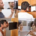 thumbnail image 3 of 3 Way Mirror for Hair Cutting,360 Trifold Mirror with Height Adjustable Telescoping Hooks,and 5X Magnification,for Makeup, Hair Styling, 3 of 6