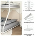 thumbnail image 5 of LIZEVINC Twin over Full Bunk Bed, Sturdy Metal Bunk Bed Frame with Ladder & Guardrails, Low Profile Design for Easy Climbing, Easy Assembly, Space Saving for Shared and Guest Bedrooms, White, 5 of 10