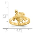 thumbnail image 4 of 14K Yellow Gold Ring Band Themed Polished & Textured Sea Turtle, Size 8, 4 of 5
