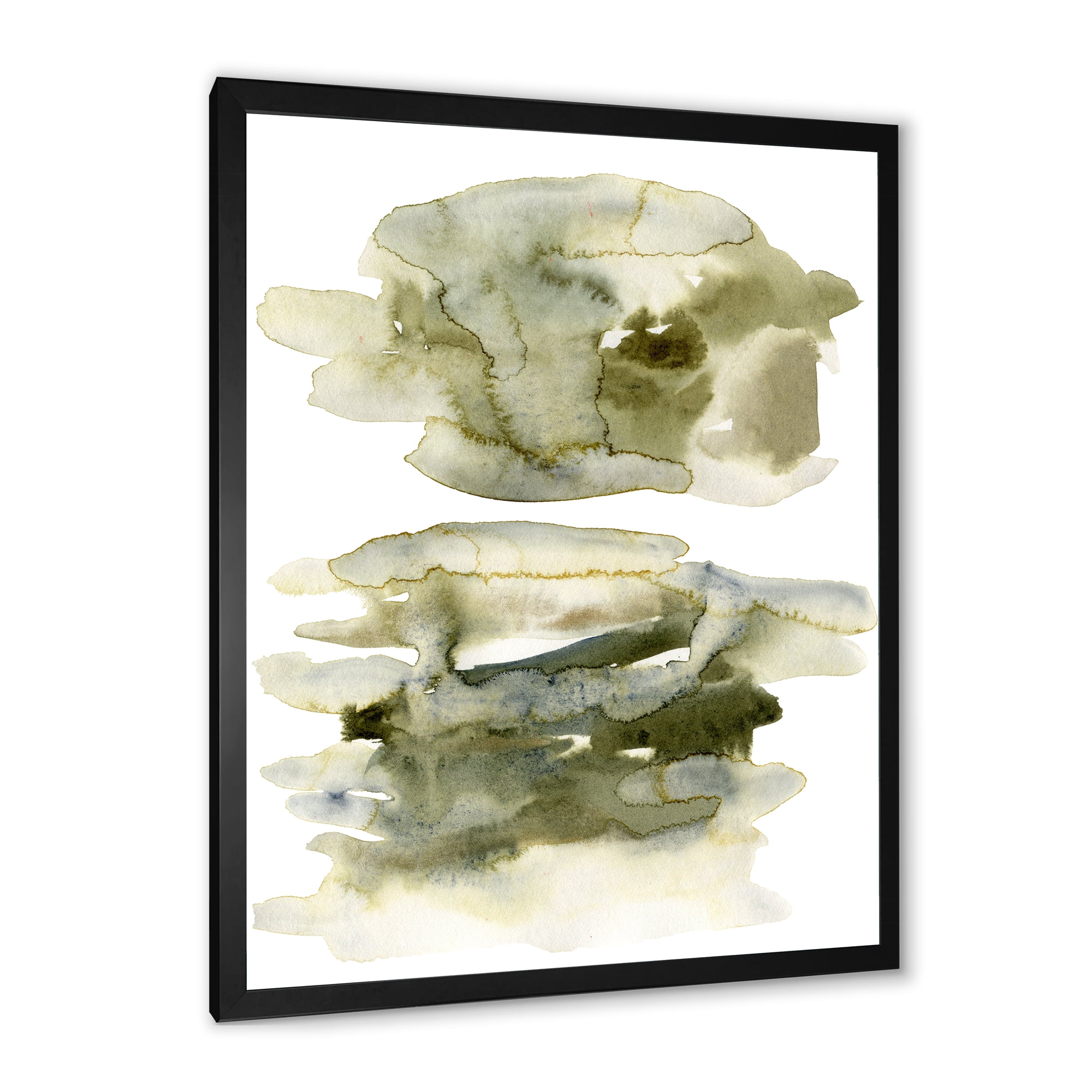Designart 'Abstract Clouds In Dark Green II' Modern Framed Art Print