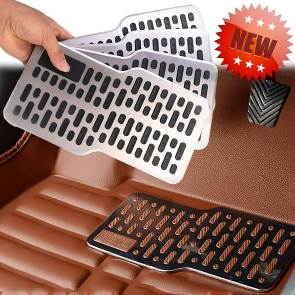 Universal Car Floor Mat Foot Heel Scuff Plate Non-slip Carpet Patch Automobile Stainless Steel Wear Plate Anti skid Pads