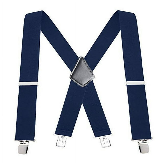 LNGOOR LNKOO Bretelles pour Hommes Dos en X 2 Larges Bretelles Ajustables pour Hommes avec Pince Robuste pour le Travail