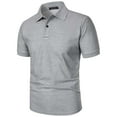 thumbnail image 5 of Wlynlyn Mens Shirts Short Sleeve Lapel Collared Button High Neck Leisure Solid Color Casual Golf T-Shirts, 5 of 6