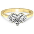 thumbnail image 3 of 2 Carat IGI Certified Heart Shape Lab Grown Diamond Engagement Ring | 14K Yellow Gold | Antonia Three Stone Half Moonset Diamond Ring | FG-VS1-VS2 Quality Friendly Diamonds, 3 of 5