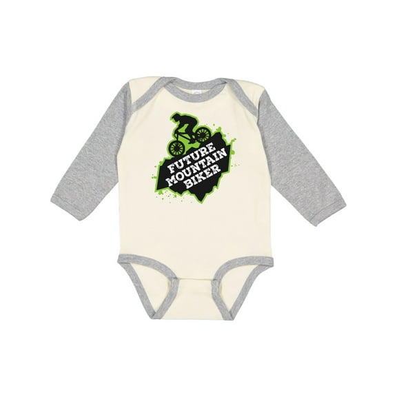 Inktastic Mountain Biking Future Mountain Biker Boys or Girls Long Sleeve Baby Bodysuit