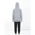 thumbnail image 5 of JanJean Kids Boys and Girls 2Piece Athletic Sweat Suit Letter Printed Long Sleeve Hoodie Tops and Gray&Black 100, 5 of 7
