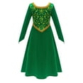 thumbnail image 3 of Kids Princess Green Dress Long Sleeve Girls Halloween Cosplay Costume, 3 of 6