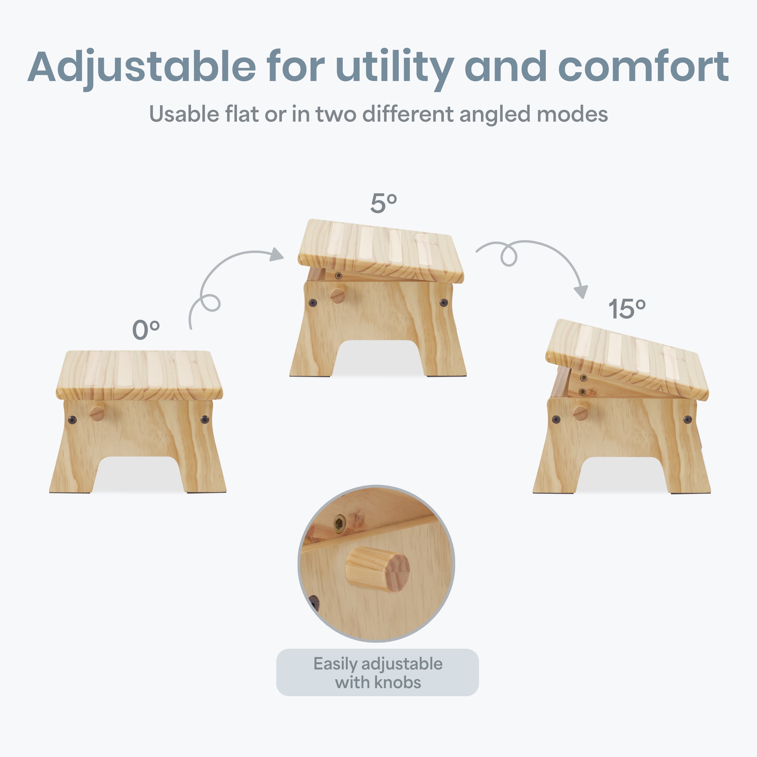 Dream On Me Ease-Up Adjustable Nursing Footrest In Natural