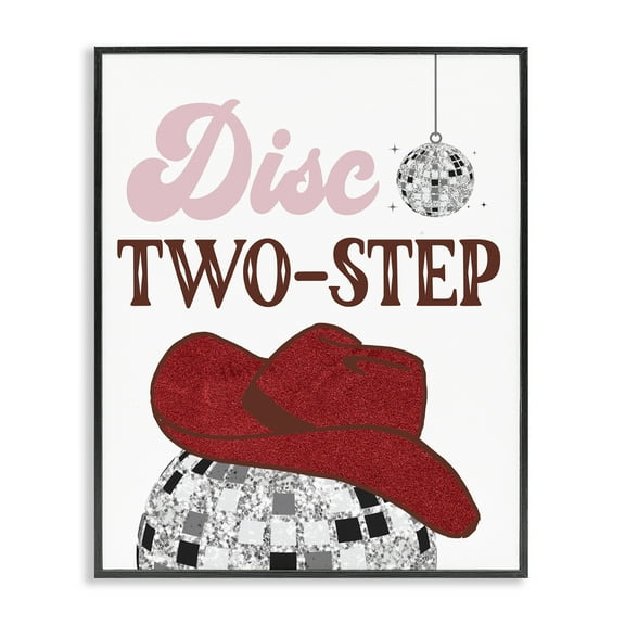 Stupell Industries Disco Two-Step Phrase Text & Numbers Painting Black Framed Art Print Wall Art, 11 x 14