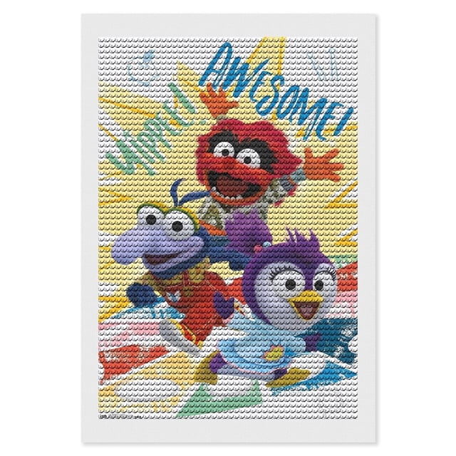 Los Muppets Bebés Kits de Pintura de Diamantes para Adultos 5D DIY Diamond Art Kits Full Drill Diamond Dots para Regalo Decoración de Pared y Relajación Artes de Gemas 20*30cm