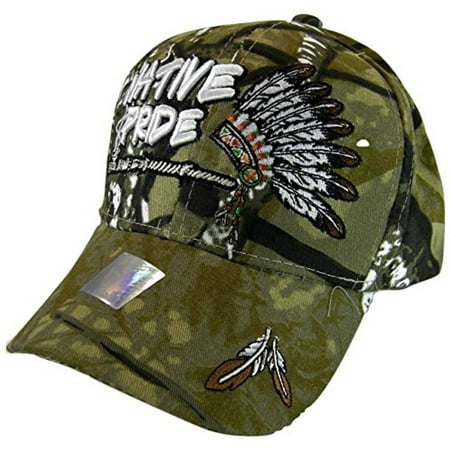 Native Pride Headdress Peace Pipe Men's Adjustable Baseball Cap (Camouflage)