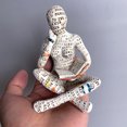 thumbnail image 4 of Estatua de mujer de lectura de resina artesanías Mini estatua de pensador arte para estudio de oficina, 4 of 9