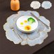 thumbnail image 1 of ¡Compra y Ahorra!, Juego de 6 manteles individuales lavables con diseño de flores doradas, de PVC azul, antideslizantes, lavables con calor, para cocina, jardín, picnic, mesa de comedor Akmoler, 1 of 9