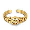 thumbnail image 2 of 5mm Cross Toe Band Ring 925 Sterling Silver Thin Adjustable Stylish Rings For Women, 2 of 5
