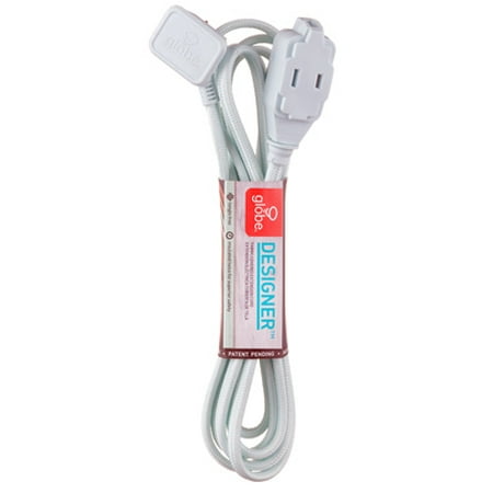 

Globe Electric 9 Mint 3 Outlet 16/2 Designer Extension Cord Right Angle Plug So