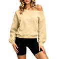 thumbnail image 5 of Enjoytime Womens Sweatshirt Long Sleeve Casual Pullover Tops Fall Fashion Soft Off Shoulder Sweatshirts with Straps, 5 of 6