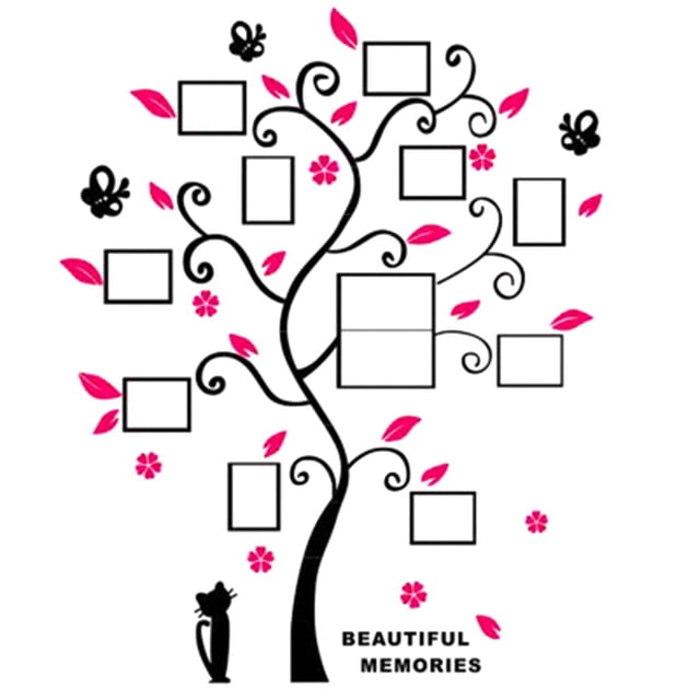 Family Frames Wall Decor 3D Diy Photo Frame Tree Pvc Wall Decal Family Sticker Mural Art Home Room Decor Family Tree Photo Frames Family Photo Frames for Wall Family Tree Wall Sticker