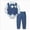 A18-Blue, variant on 0-3 Months Infant Newborn Baby Boys 3-Piece Dress Suit Set,Long Sleeve Romper Vest Bowtie Formal Pants Outfit For School Wedding Party Toddler Fall Winter Clothes,Blue
