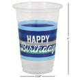 thumbnail image 3 of (6 pack) Way to Celebrate! 16 fl oz Green & Blue Stripes Disposable Birthday Plastic Cups, 8ct, 3 of 8