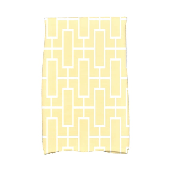 Simply Daisy, 16 x 25 inch, Screen Lattice, Geometric Print Kitchen Towel, Yellow
