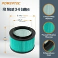 thumbnail image 2 of POWERTEC 16950 HEPA Cartridge Filters for Craftsman 2PK, Fits Craftsman 9-16950, 9-17810, 17810, CMXEVBE17612 3-4 Gallon Wet/Dry Vacuums, Craftsman HEPA Material Vac Replacement Filters, 75090N, 2 of 7