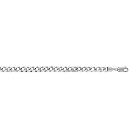 20 in. 14K White Gold Miami Cuban Chain with Lobster Clasp