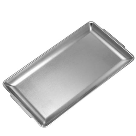 

NUOLUX 1Pc Stainless Steel Oblong Barbecue Pan Practical Dish Plate Sushi Storage Plate