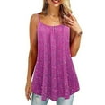 thumbnail image 5 of Vest Loose Print Summer Strap Top Woman Sleeveless summer print T-Shirt Tanktop, Purple, XXL, 5 of 5