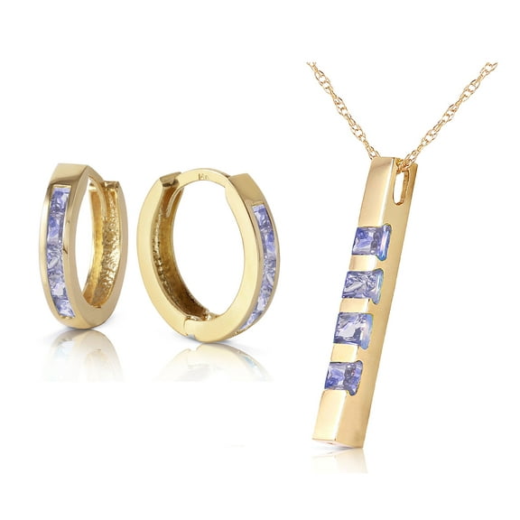 Galaxy Gold 14K Solid Yellow Gold Natural Tanzanite Earrings - December Birthstone - Symbol of Transformation - Made in USA - Fine Jewelry for Women