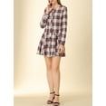 thumbnail image 5 of MODA NOVA Junior's Christmas Party Plaids Long Sleeves Belted Mini A Line Shirt Dress, 5 of 5