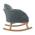 thumbnail image 4 of Christopher Knight Home Outdoor Wicker Rocking Chair with Cushions, Solid Wood Frame, Grey, 4 of 6