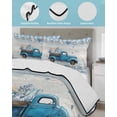 thumbnail image 3 of Full Size Quilt Bedding Set, Blue Truck Coastal Reversible Summer Quilt 3 Pieces, Summer Beach Coral Starfish Shell Vintage Lightweight Bedspreads Coverlets with 2 Pillow Shams for All Seasons, 3 of 5