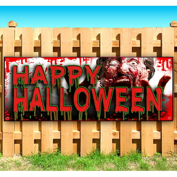 Happy Halloween 13 oz Vinyl Banner With Metal Grommets