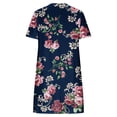 thumbnail image 3 of SMihono Robe d'Été Grande Taille pour Femmes 2023 Décontractée Unie Ample à Manches Courtes Robe Ample Robe à Imprimé Floral Robe à Imprimé Tournesol, 3 of 4