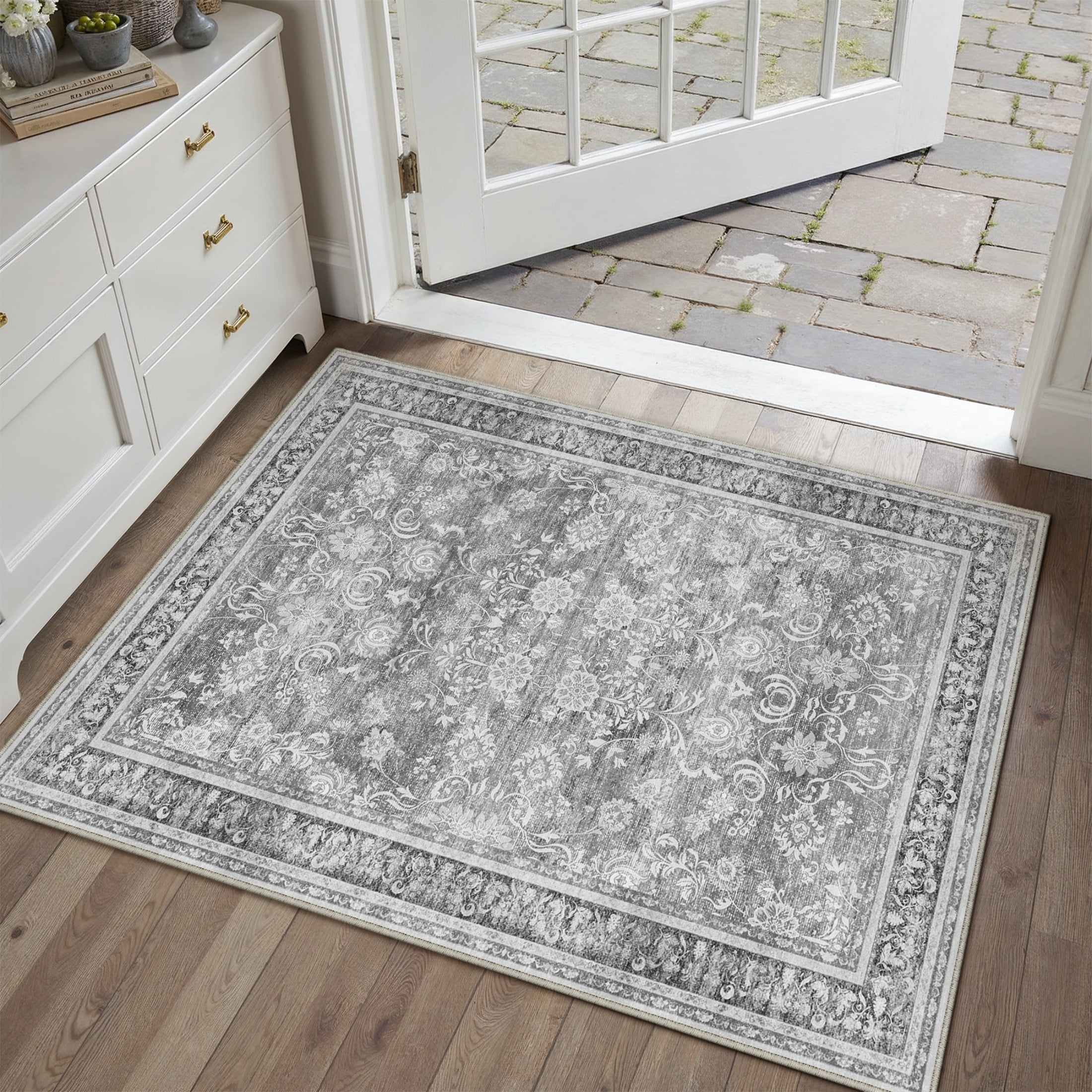 WIPONKEN 2x3 Area Rugs for Living Room Bedroom Dining Room Office Farmhouse, Machine Washable Non Slip Vintage Persia Rug