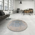 thumbnail image 3 of Ahgly Company Indoor Square Mid-Century Modern Silver Pink Oriental Area Rugs, 4' Square, 3 of 6